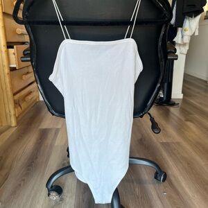 White Spaghetti Strap Bodysuit